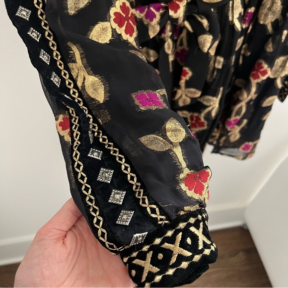 New! Dodo Bar Or Loren Black & Gold Mini Dress - Picture 6 of 11